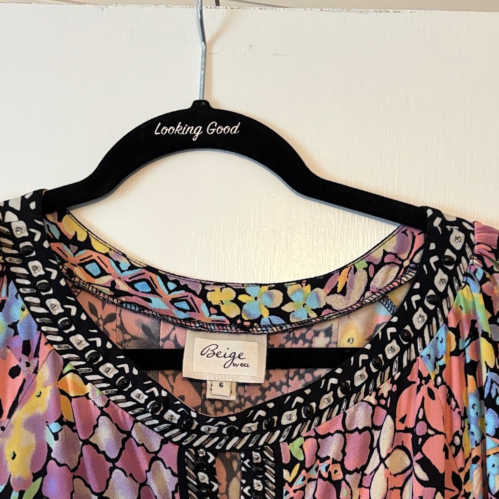 Beige by eci Multicolor Patterned Mini Dress - image 3